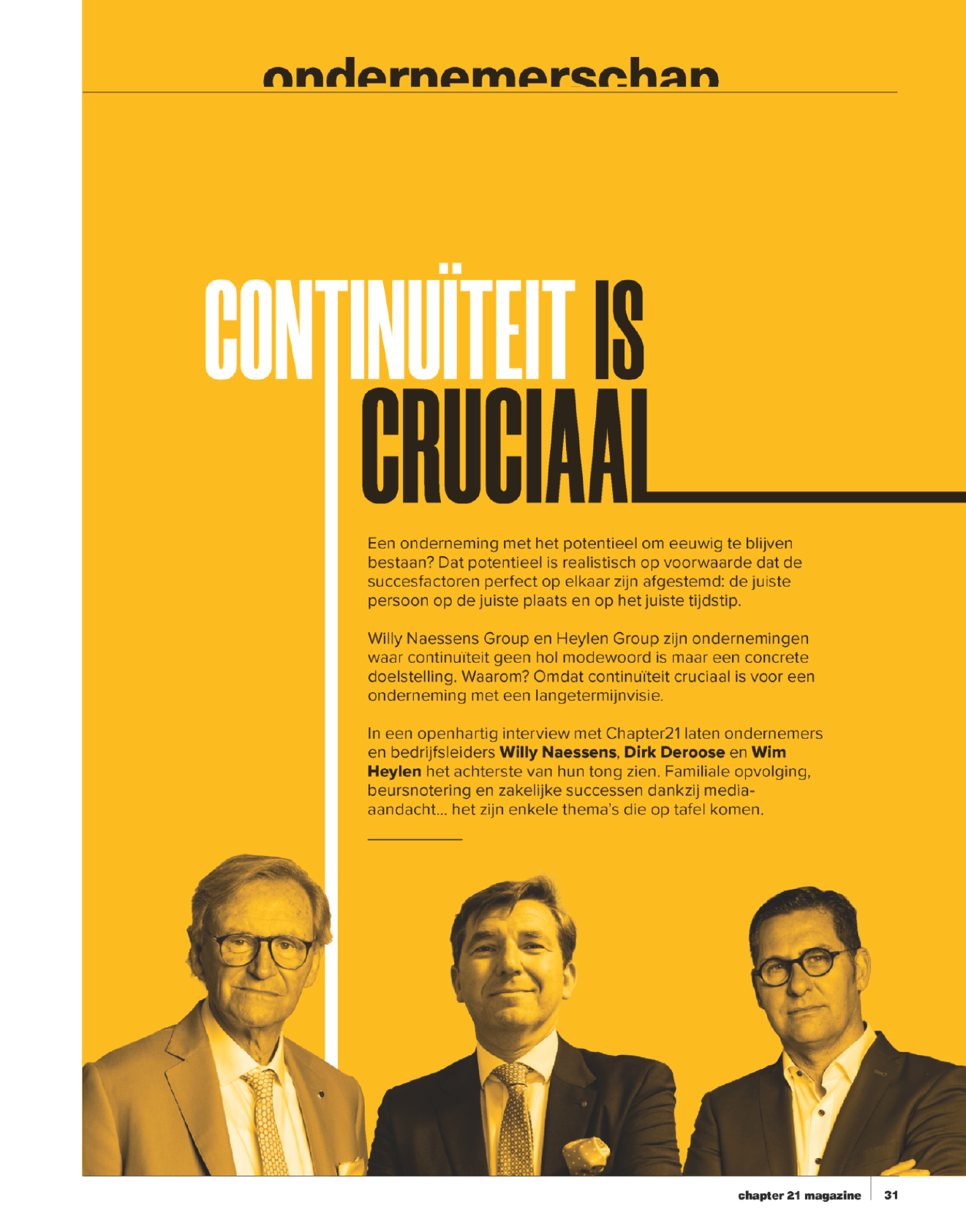 Artikel Willy Naessens, Wim Heylen en Dirk Deroose